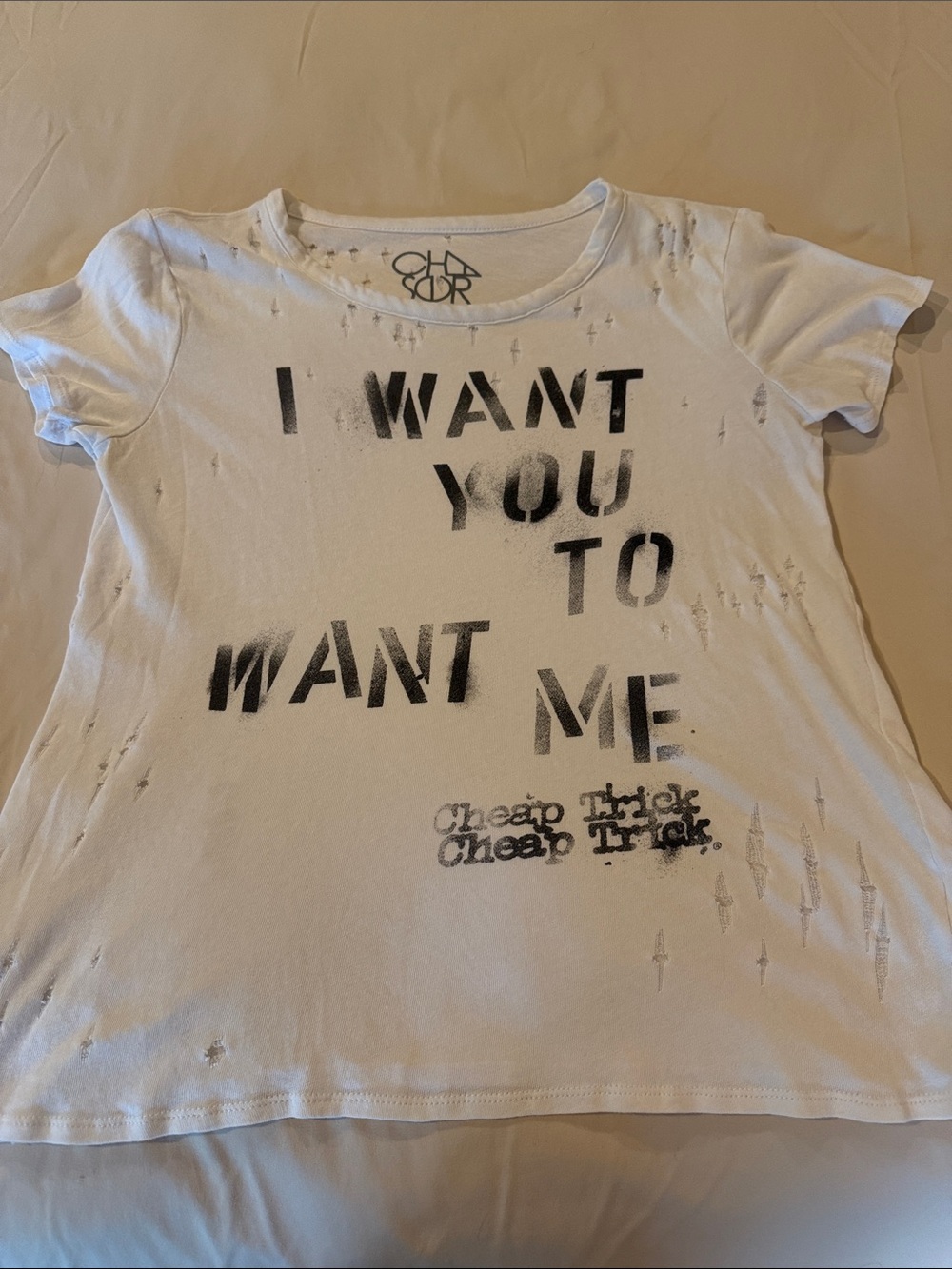 Cheap Trick White Short Sleeve Graphic Tee - 'I Want You To Want Me'